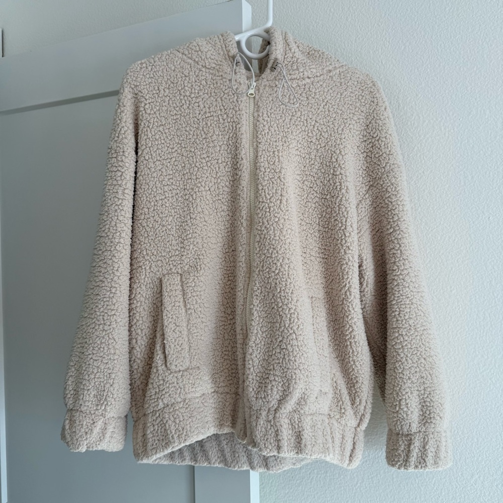 AERIE Cream Teddy Sherpa Coat